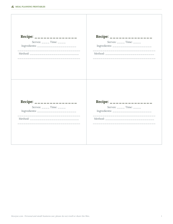 Preview of Printable Weekly Meal Plan Sheet